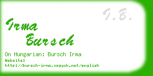 irma bursch business card